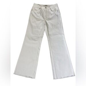 We the free button fly Raw hem Flare Jeans